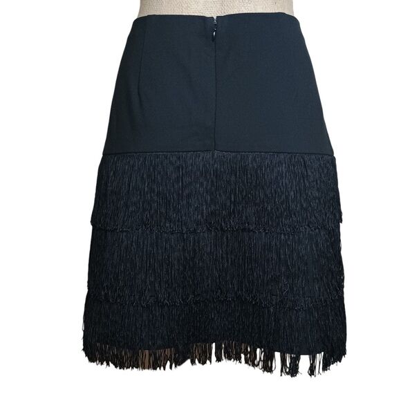 Ann Taylor Skirt Sz 14 Black Fringe Mini Flapper Gatsby Whimsigoth Cocktail NWT - Picture 2 of 7